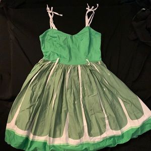 Lime swing dress with pockets